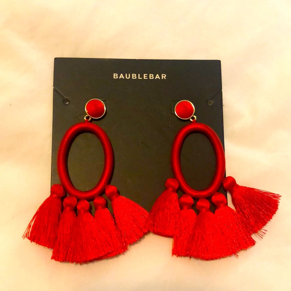 Bauble Bar Red tassle earrings